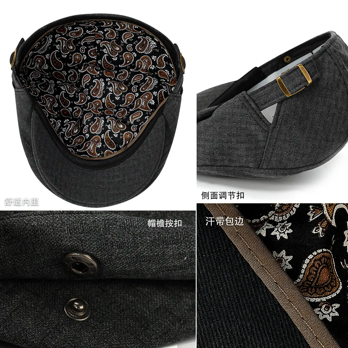 Black Vintage British Retro Baseball Cap for Men Women - Image 7