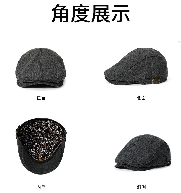 Black Vintage British Retro Baseball Cap for Men Women — feature 10