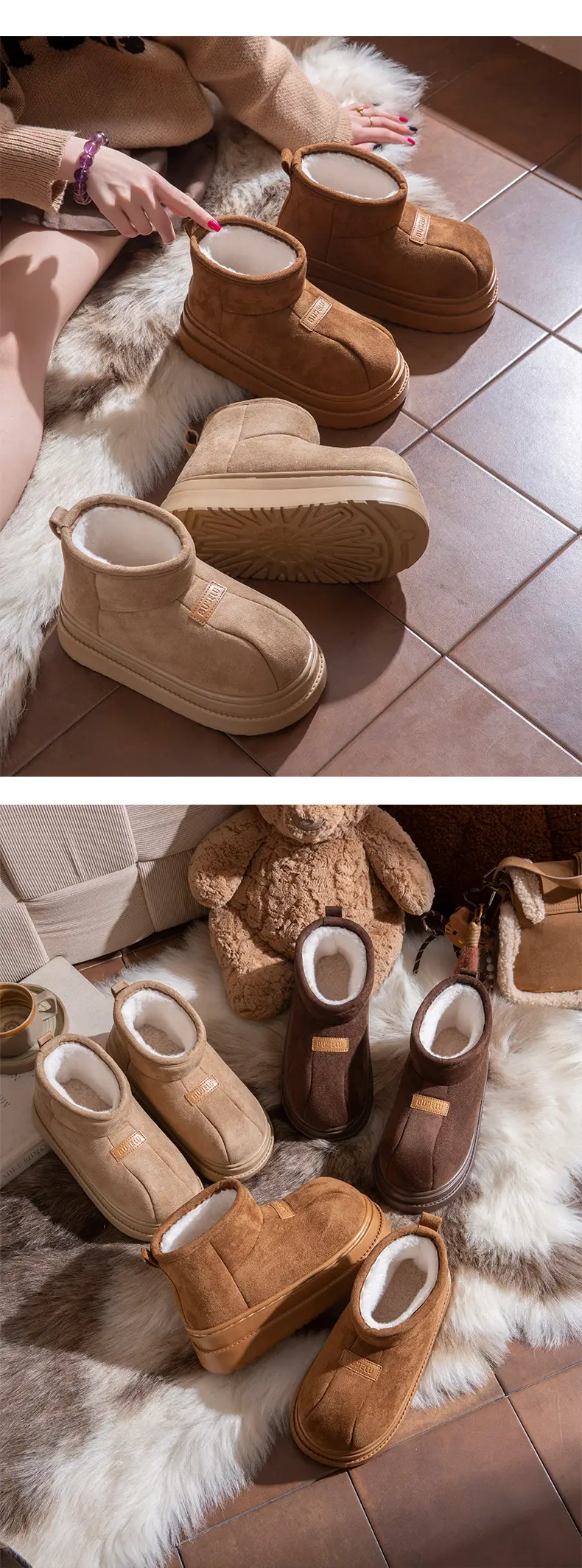 2025 Women's New High-Top Cotton Shoes for Autumn and Winter, Thickened and Warm Plush Cotton Boots, in Stock, Shipped Within 1 Day — feature 10