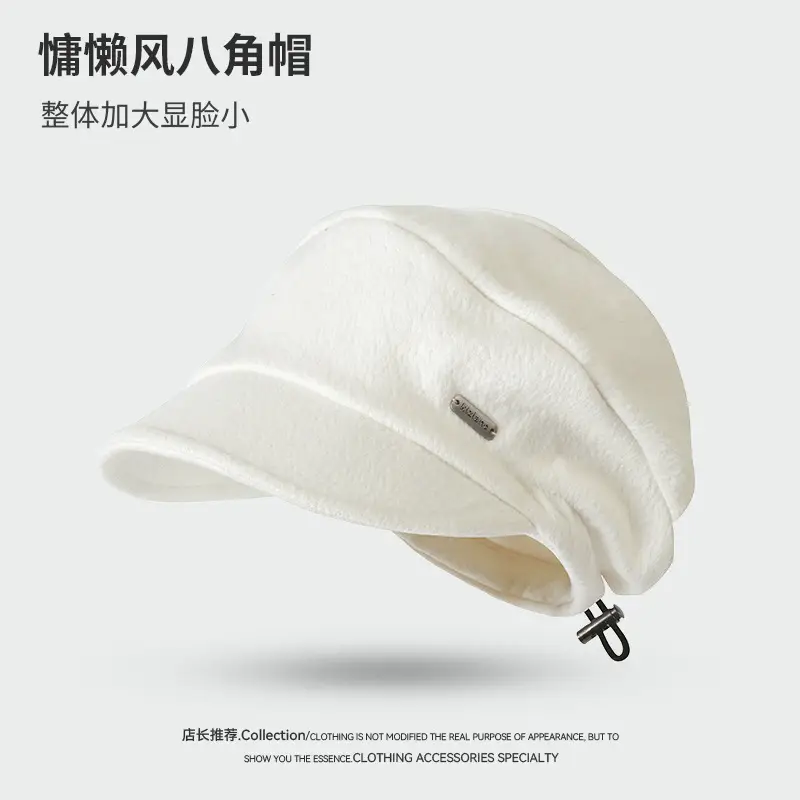 Women Woolen Beret Cap Black Winter Autumn - Image 3