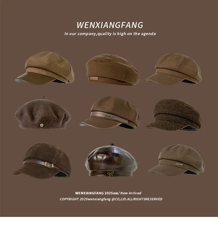 Women Melard Duckbill Cap Brown New Arrival — feature 1
