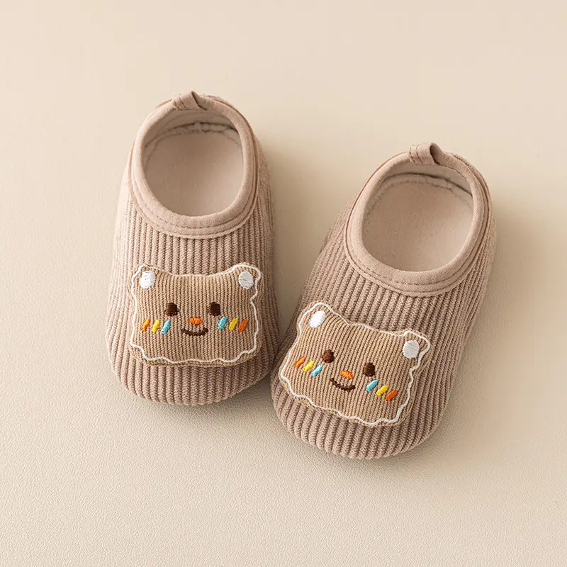 Baby Bear Embroidered Warm Slip-On Shoes for Kids