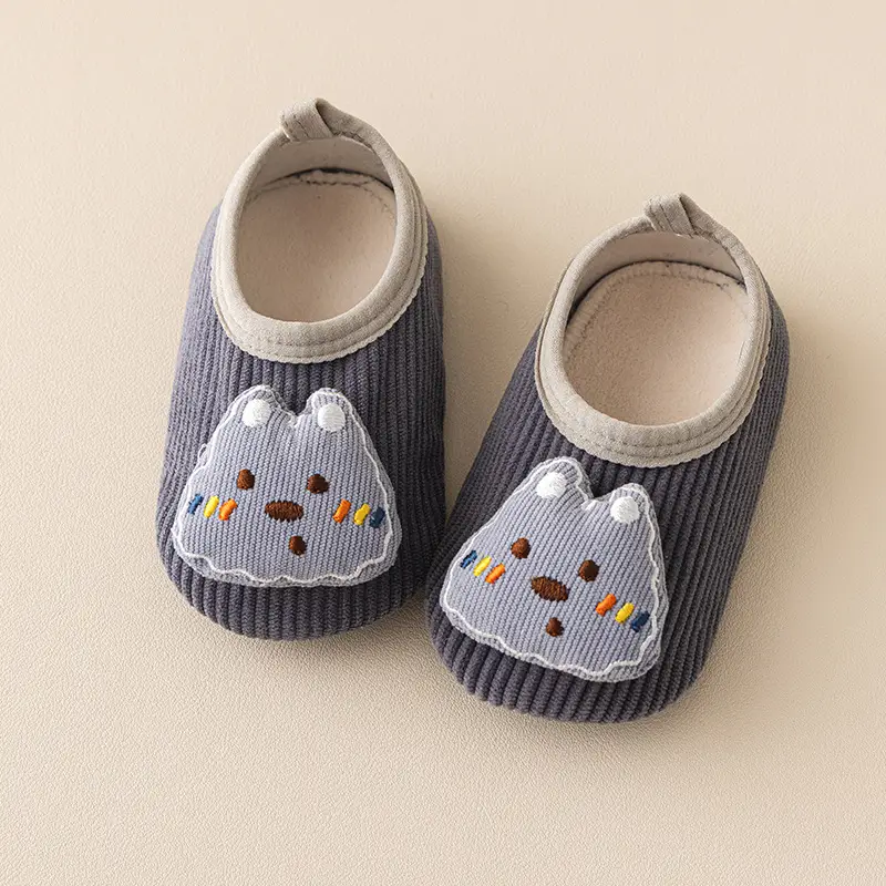 Baby Bear Embroidered Warm Slip-On Shoes for Kids