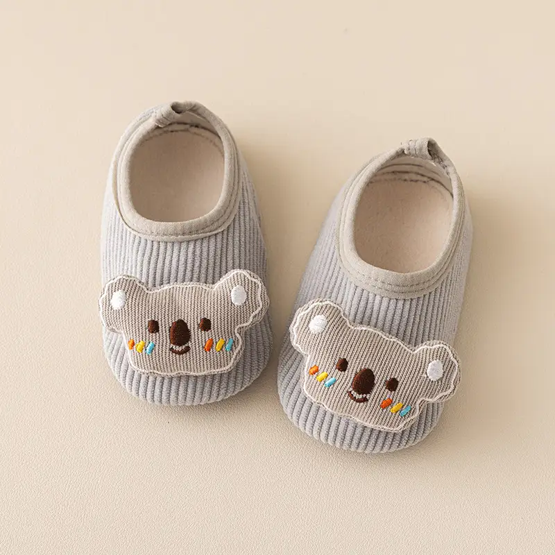 Baby Bear Embroidered Warm Slip-On Shoes for Kids