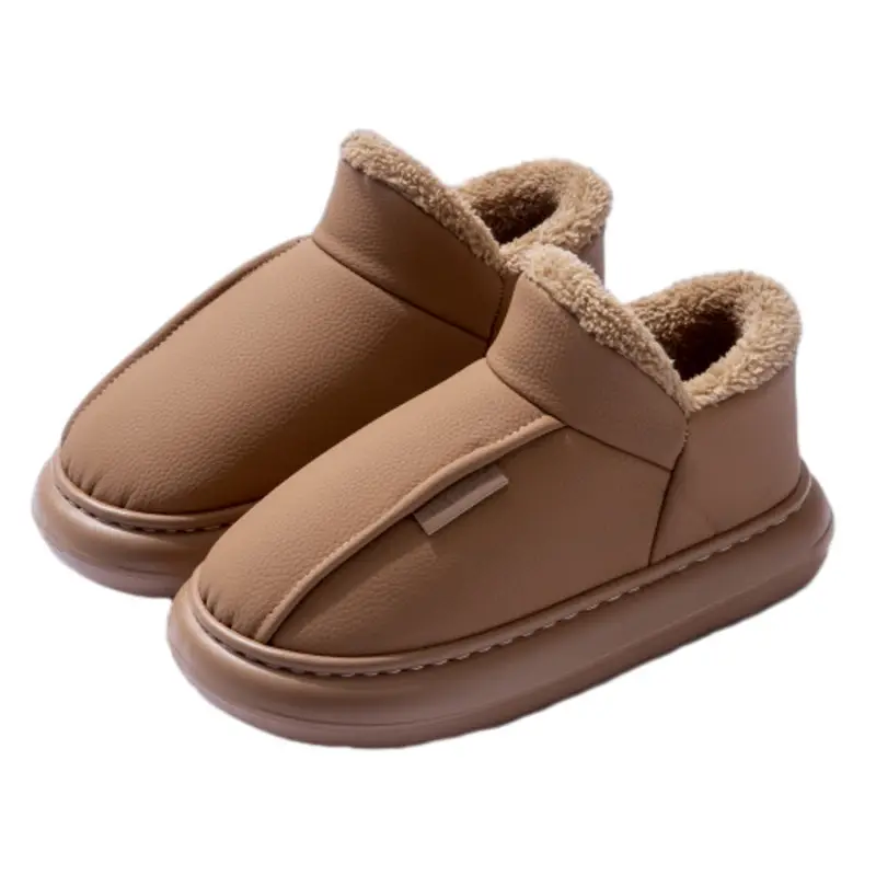 Men's Winter Fleece Slippers Brown 2025