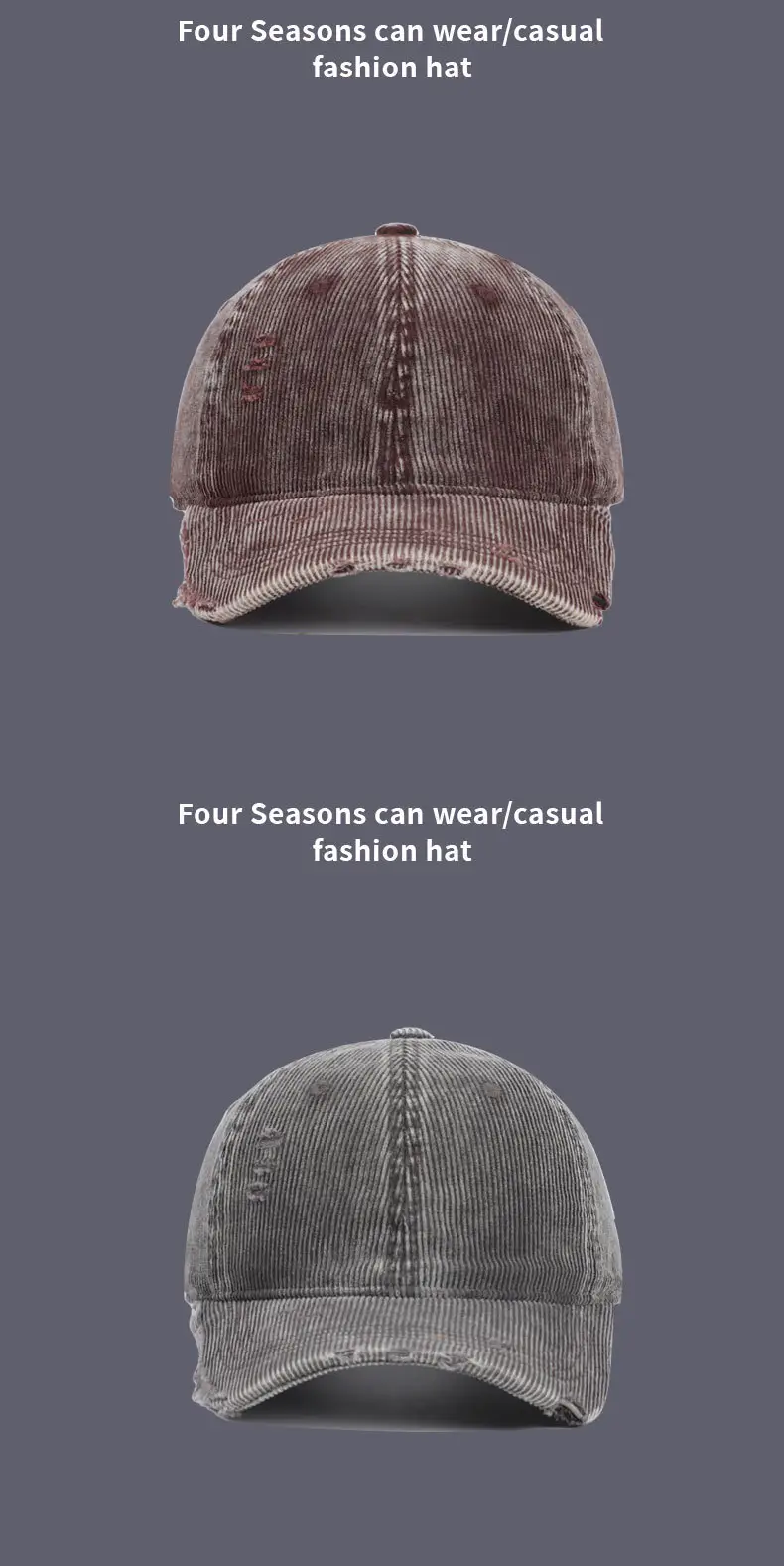 New Autumn Winter Women Corduroy Baseball Cap — feature 12