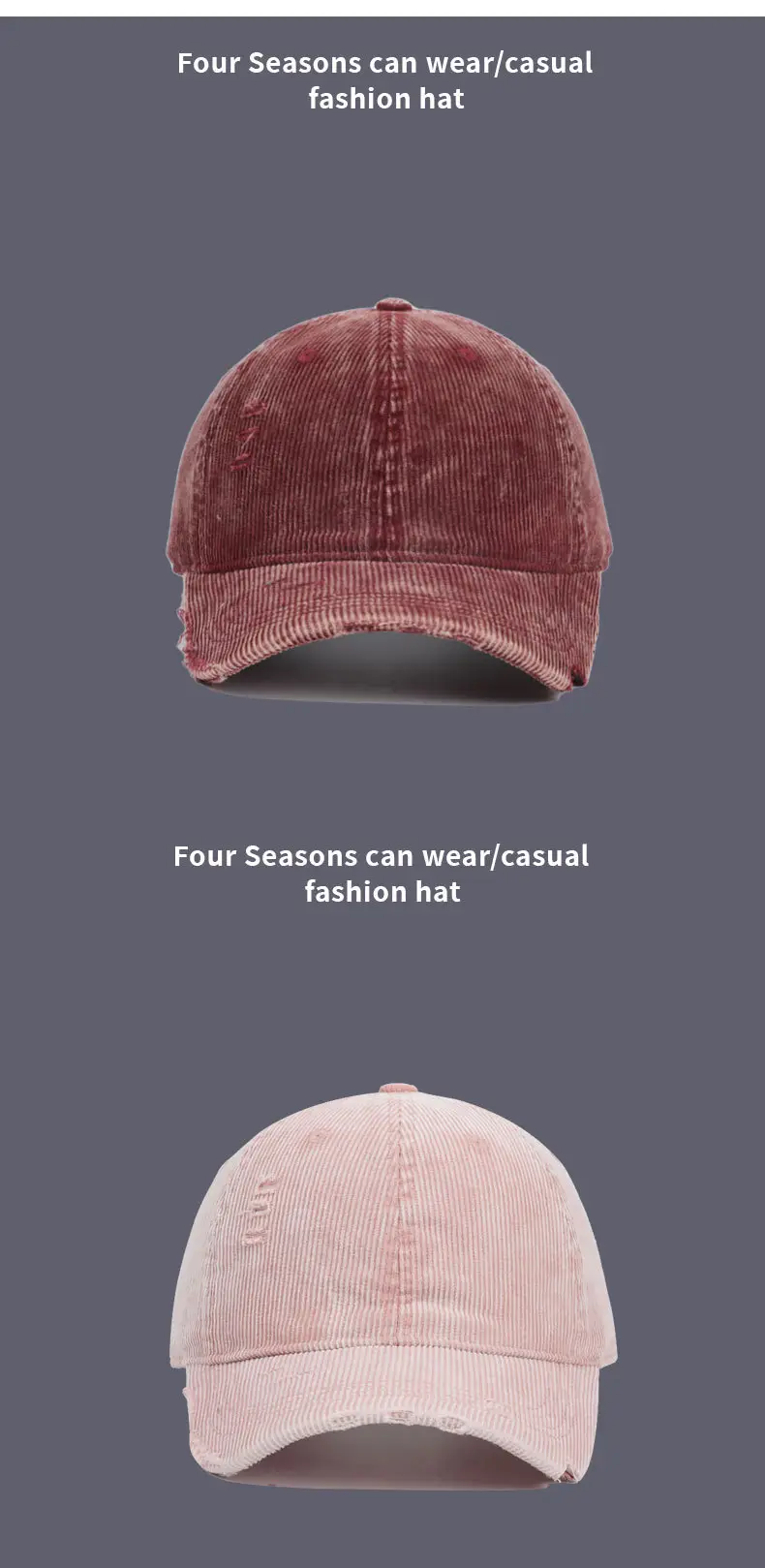 New Autumn Winter Women Corduroy Baseball Cap — feature 13