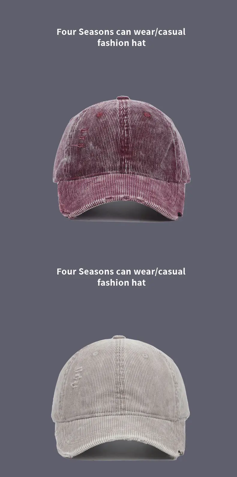 New Autumn Winter Women Corduroy Baseball Cap — feature 14
