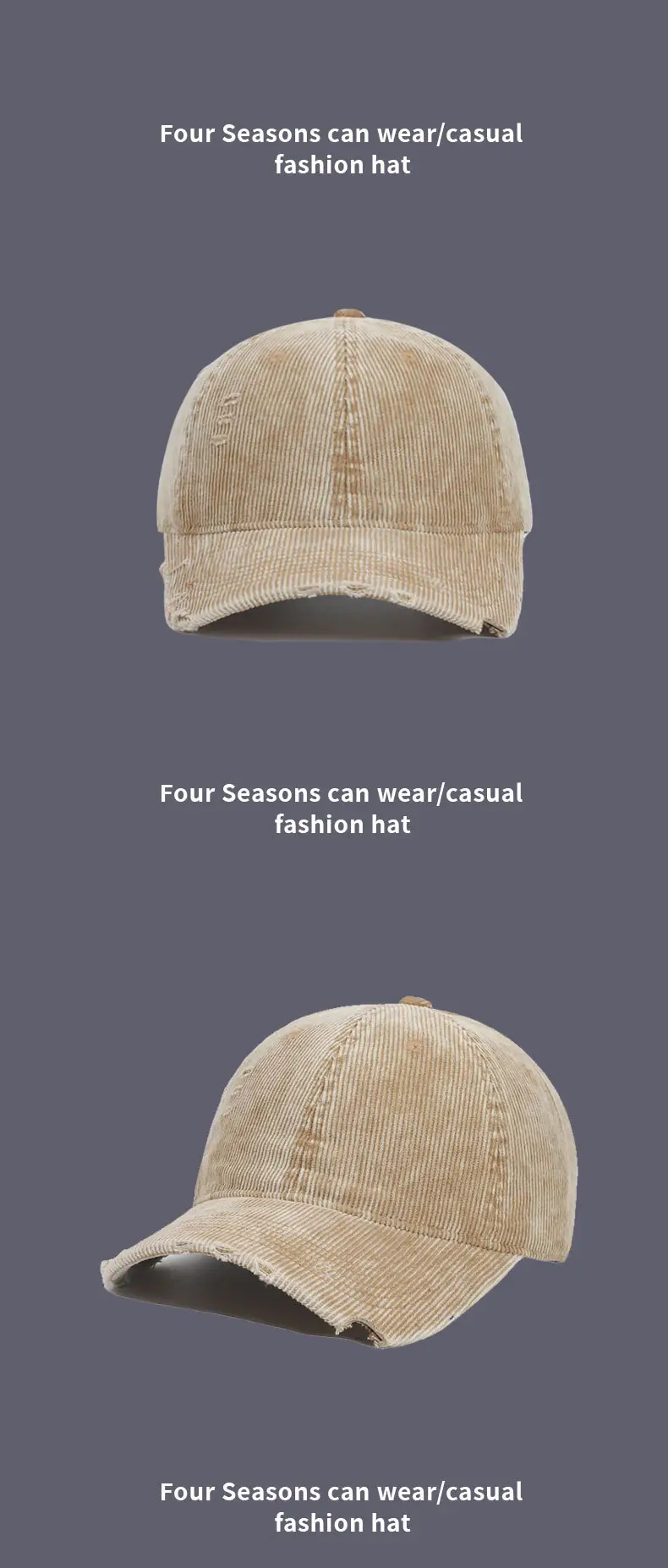 New Autumn Winter Women Corduroy Baseball Cap — feature 15