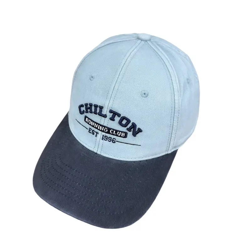 Women Retro Baseball Cap Blue White Wide Brim Duckbill — feature 5