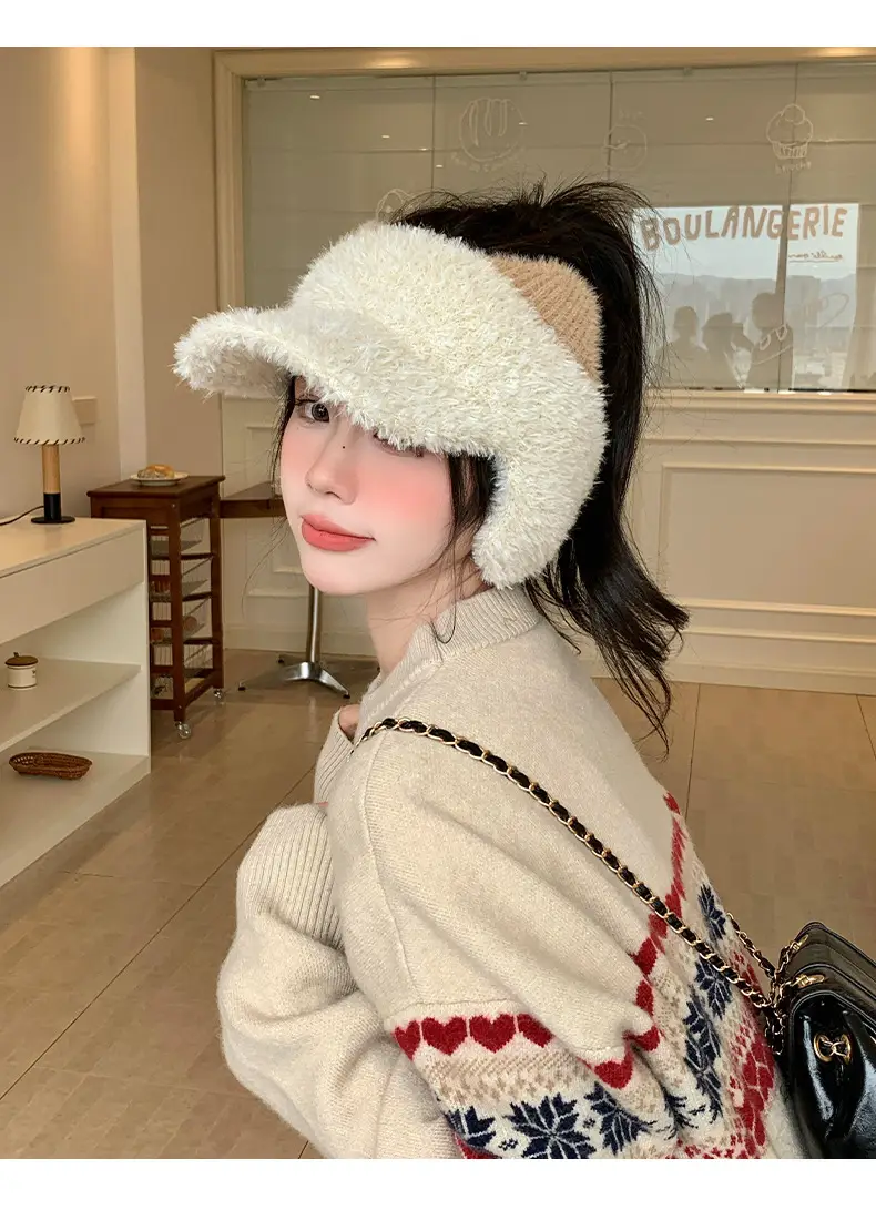 Pink Plush Cat Ears Hat for Women Winter Windproof — feature 11