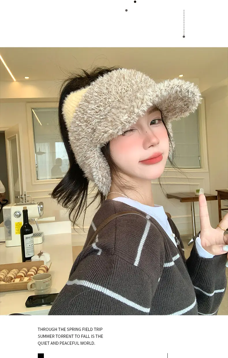 Pink Plush Cat Ears Hat for Women Winter Windproof — feature 22