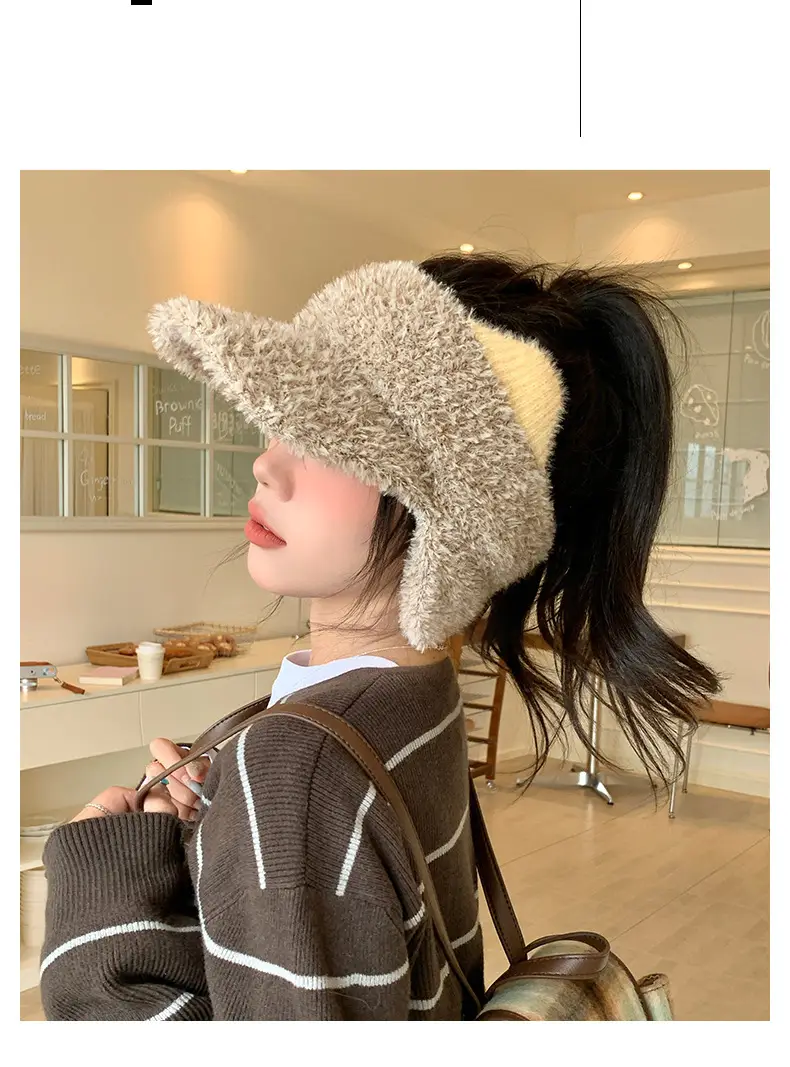 Pink Plush Cat Ears Hat for Women Winter Windproof — feature 23