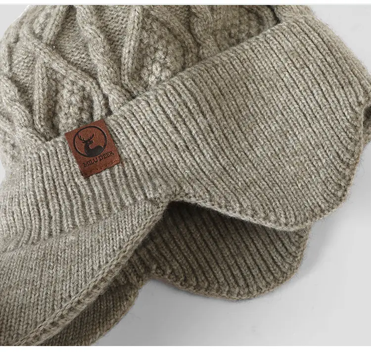 Winter Knit Ear Hat for Men Women Thick Warm Duckbill — feature 10