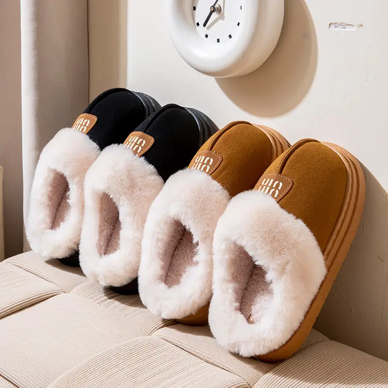 Cotton Slippers Winter Indoor Comfortable Home Plush Slippers Warm Home Fashion Non-Slip Cotton Slippers Couple Slippers - Image 5
