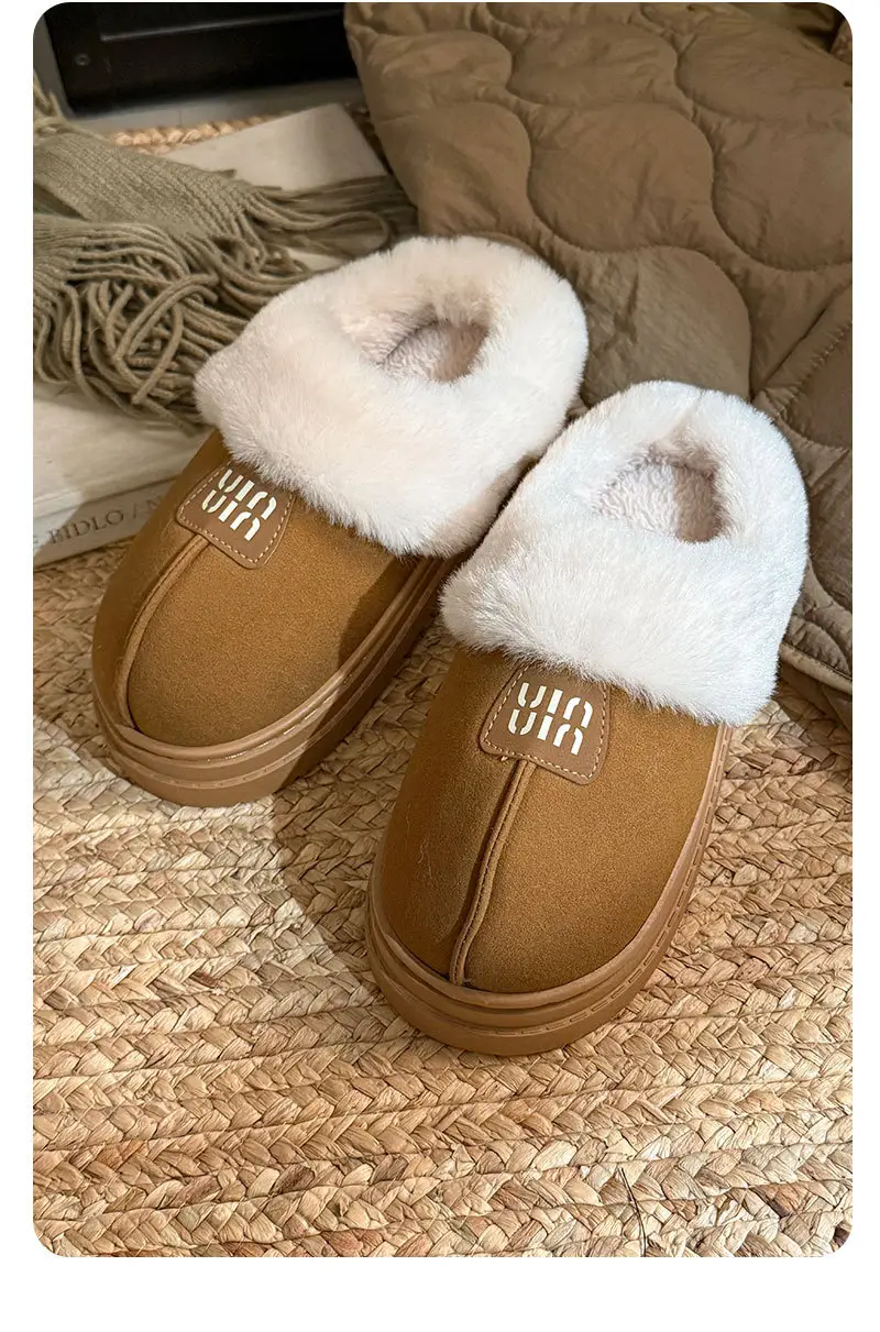 Cotton Slippers Winter Indoor Comfortable Home Plush Slippers Warm Home Fashion Non-Slip Cotton Slippers Couple Slippers — feature 11