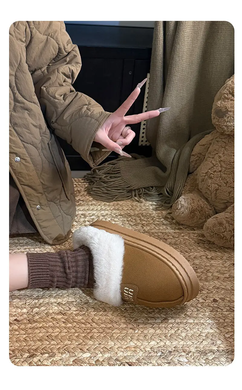 Cotton Slippers Winter Indoor Comfortable Home Plush Slippers Warm Home Fashion Non-Slip Cotton Slippers Couple Slippers — feature 14