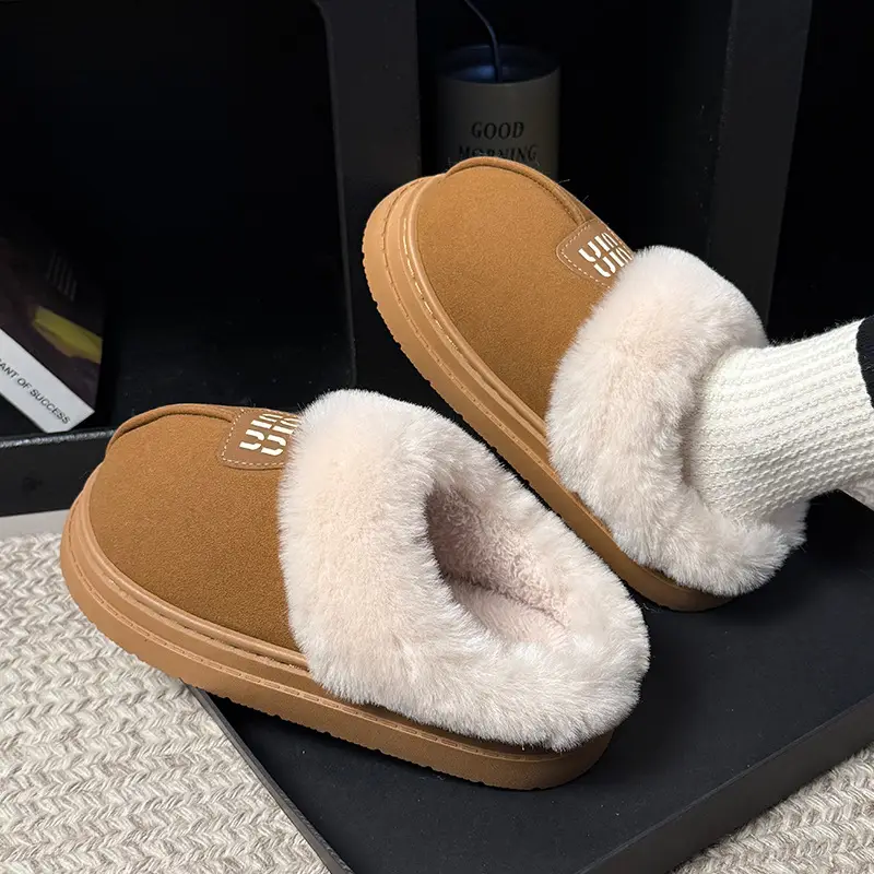 Cotton Slippers Winter Indoor Comfortable Home Plush Slippers Warm Home Fashion Non-Slip Cotton Slippers Couple Slippers - Image 3