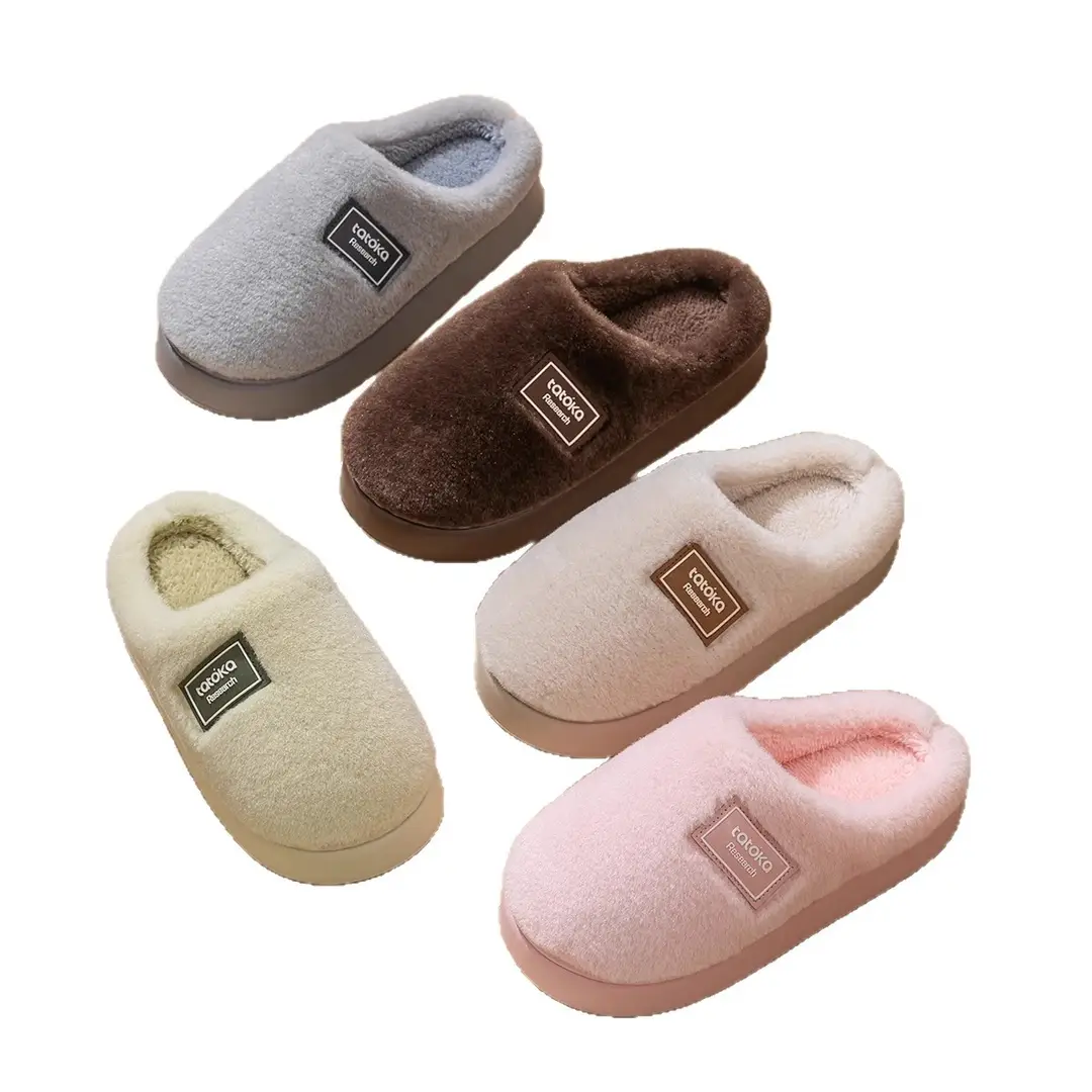 Maternity Slippers for Women 2025 New Autumn and Winter Indoor Home Plush Thick-Soled Warm Non-Slip Couple Cotton Slippers