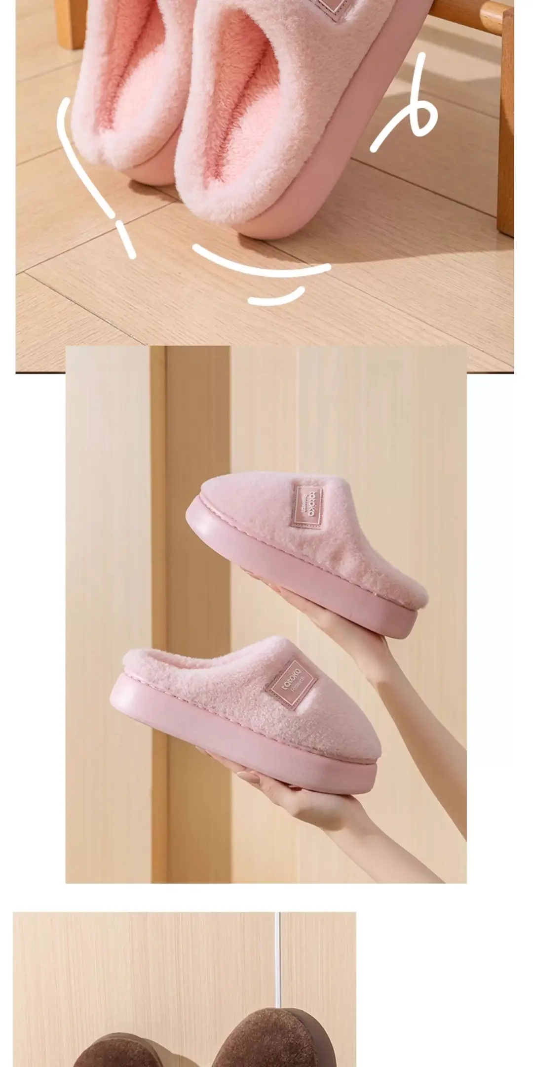 Maternity Slippers for Women 2025 New Autumn and Winter Indoor Home Plush Thick-Soled Warm Non-Slip Couple Cotton Slippers — feature 23