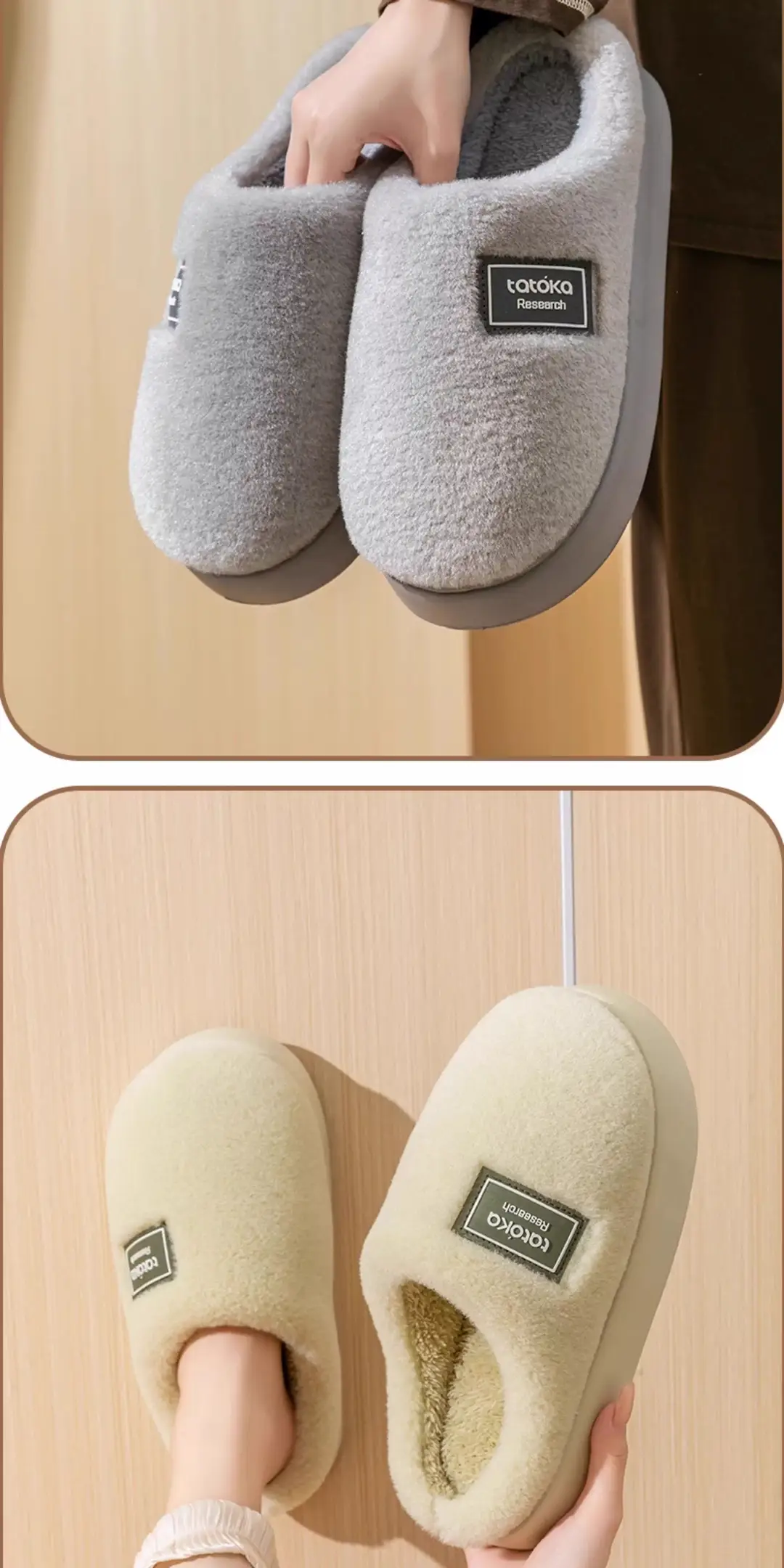 Maternity Slippers for Women 2025 New Autumn and Winter Indoor Home Plush Thick-Soled Warm Non-Slip Couple Cotton Slippers — feature 27