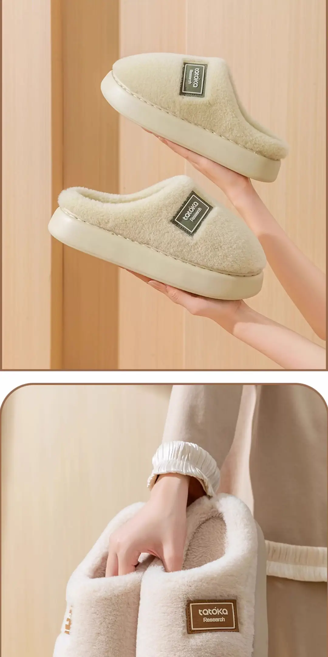 Maternity Slippers for Women 2025 New Autumn and Winter Indoor Home Plush Thick-Soled Warm Non-Slip Couple Cotton Slippers — feature 29