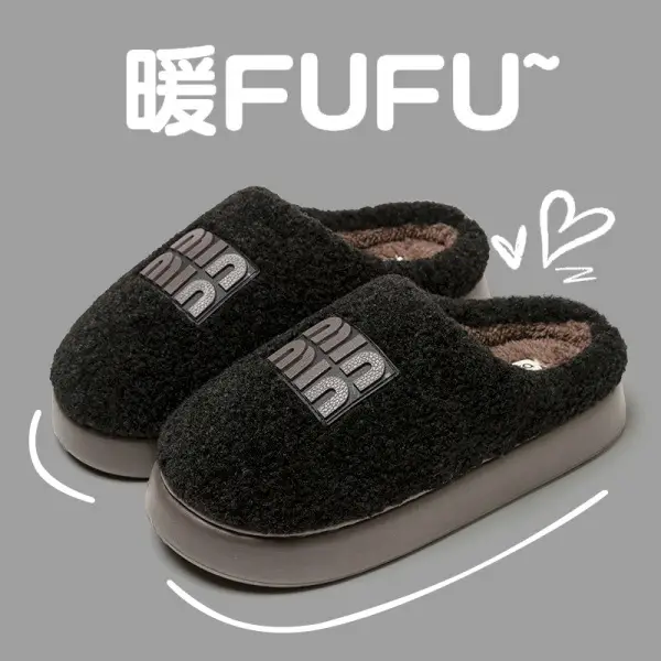 Maternity Slippers for Women 2025 New Autumn and Winter Indoor Home Plush Thick-Soled Warm Non-Slip Couple Cotton Slippers