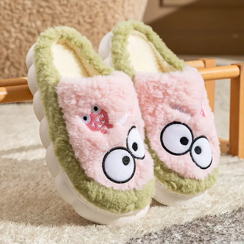 Women's Double Color Cashmere Slippers Non-Slip Warm Indoor Home - Image 8