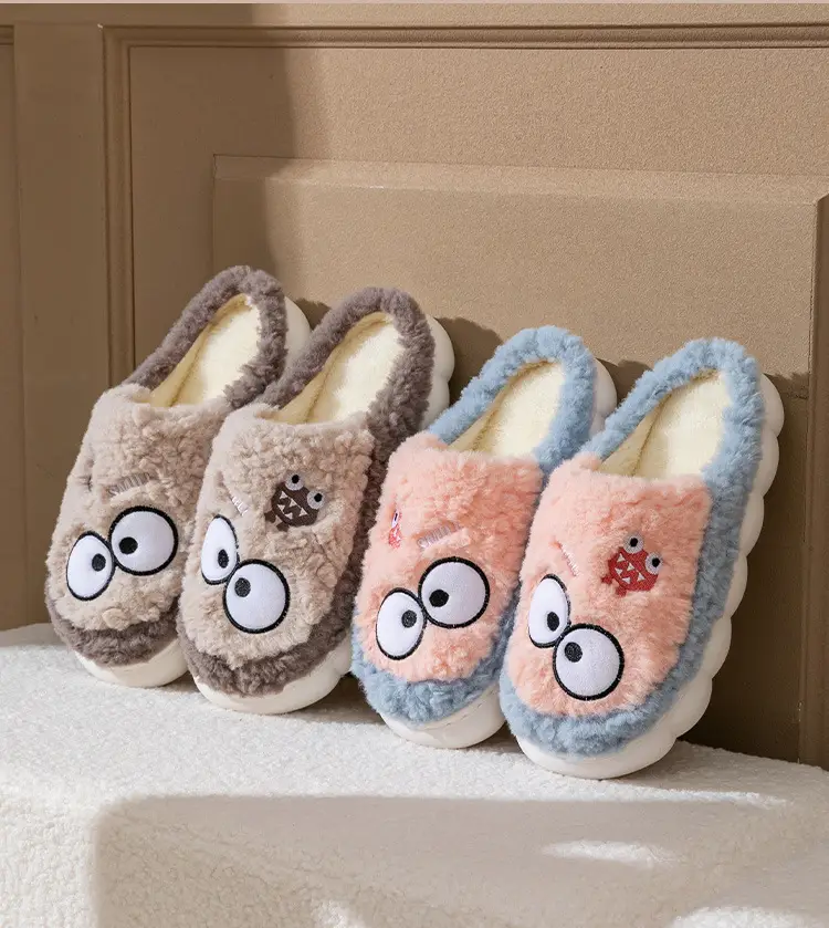 Women's Double Color Cashmere Slippers Non-Slip Warm Indoor Home — feature 11