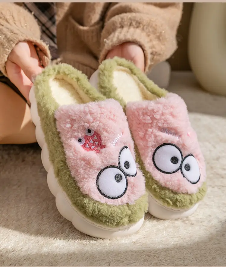 Women's Double Color Cashmere Slippers Non-Slip Warm Indoor Home — feature 15