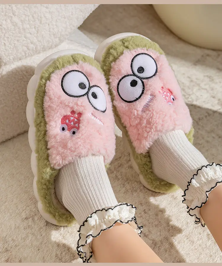 Women's Double Color Cashmere Slippers Non-Slip Warm Indoor Home — feature 20