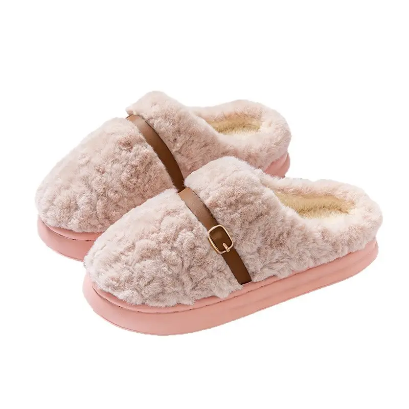 Warm Fluffy Cotton Slippers for Winter Couple - Image 10