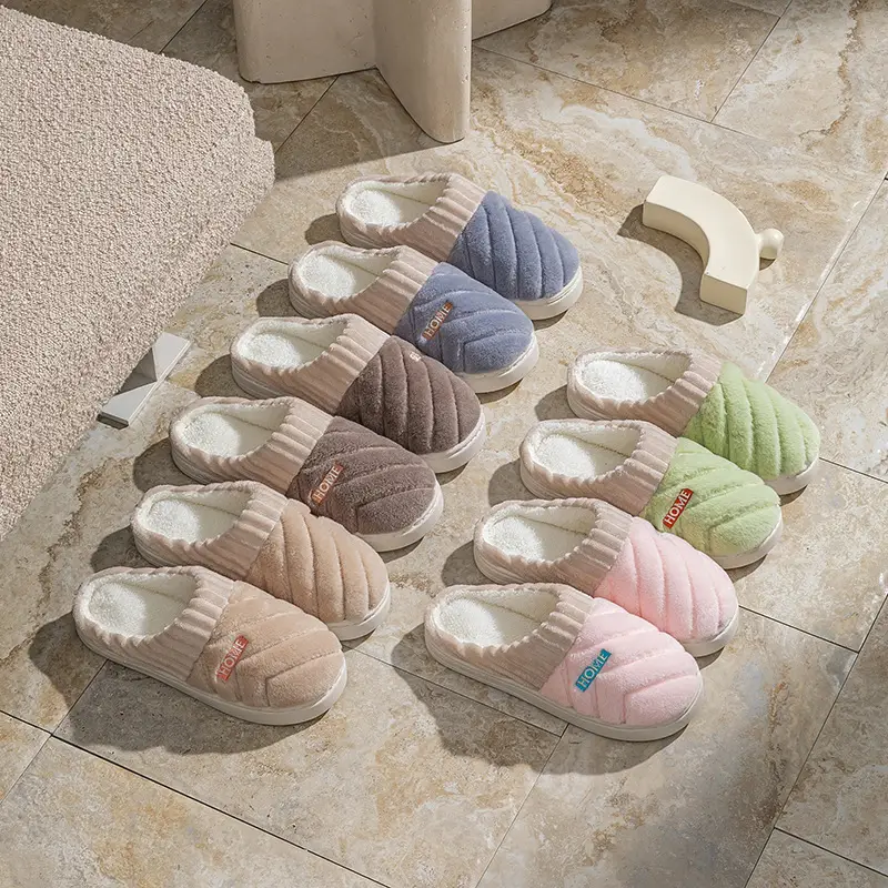 Couple Thick Plush Slippers Winter Warm - Image 7