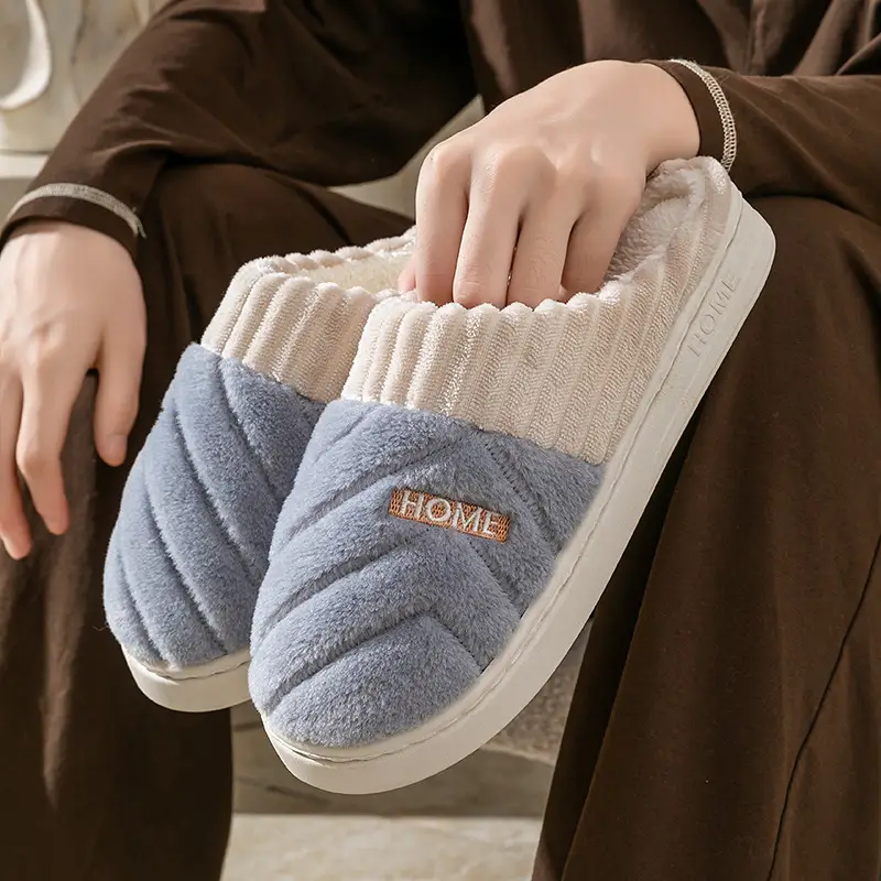 Couple Thick Plush Slippers Winter Warm - Image 8