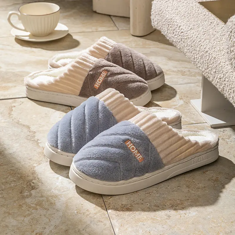 Couple Thick Plush Slippers Winter Warm - Image 9