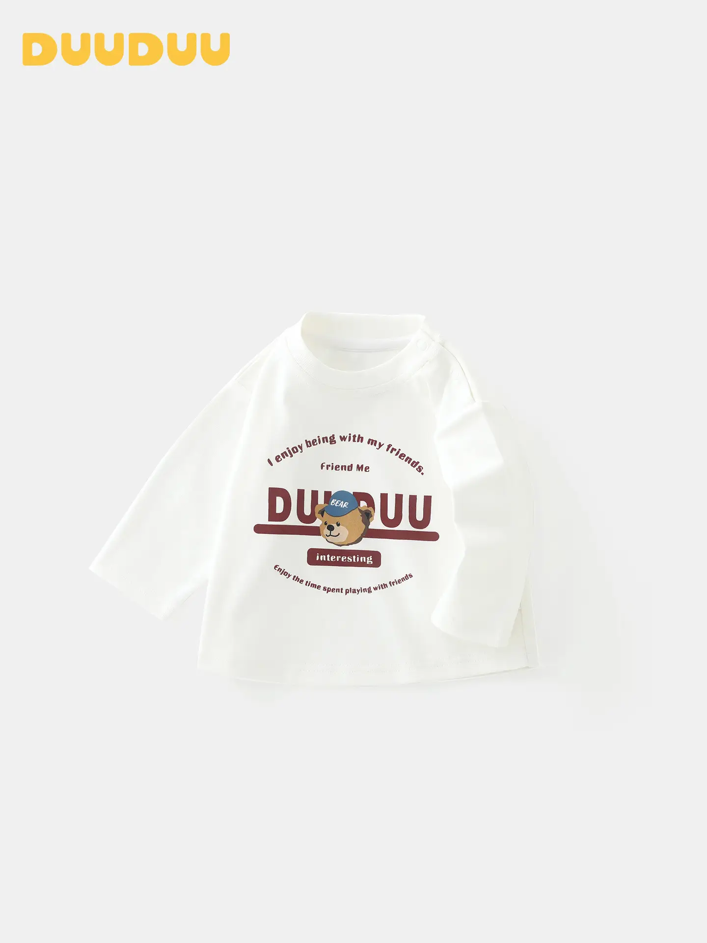 White Korean Style Toddler T-Shirt Long Sleeve Baby Base Shirt - Image 3