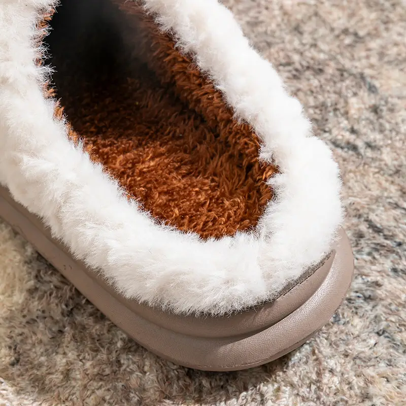Pink Fluffy Cross-Border Slippers for Women Winter Warm - Image 9
