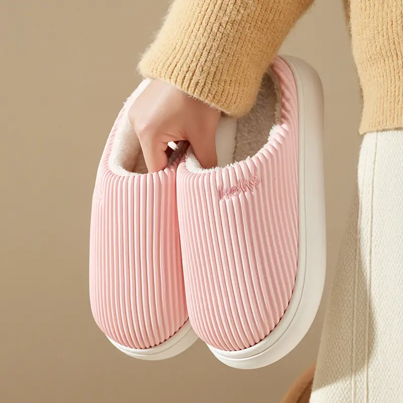 2025 Pink Cotton Winter Slippers for Men Women - Image 14