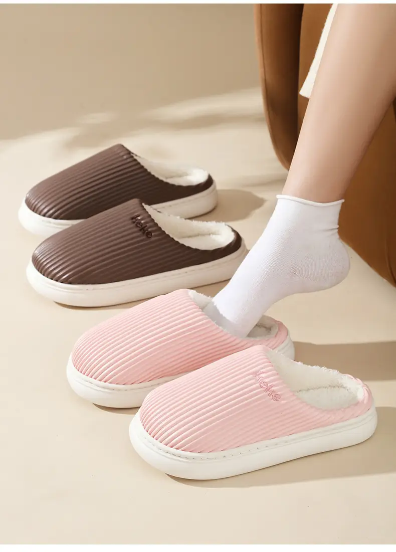 2025 Pink Cotton Winter Slippers for Men Women — feature 11