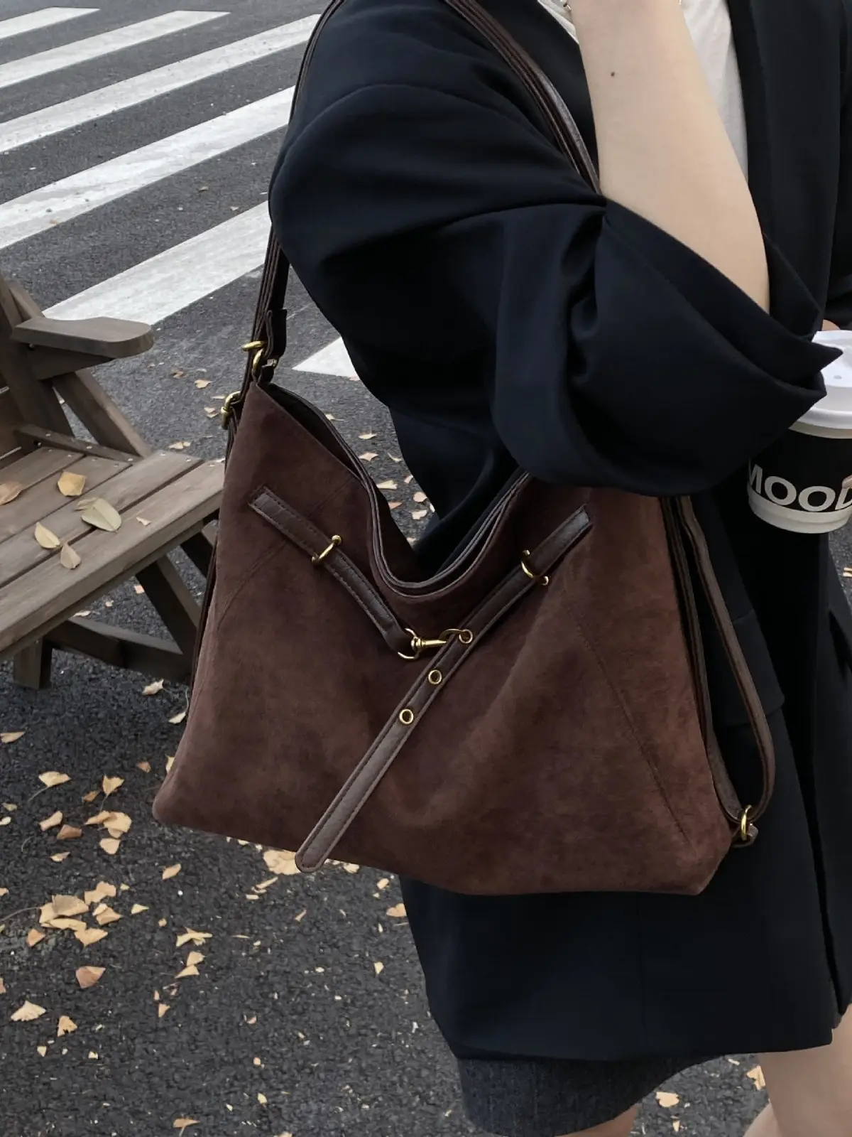 Green Velvet Women's Large Tote Bag Luggage Leather Goods - Image 9