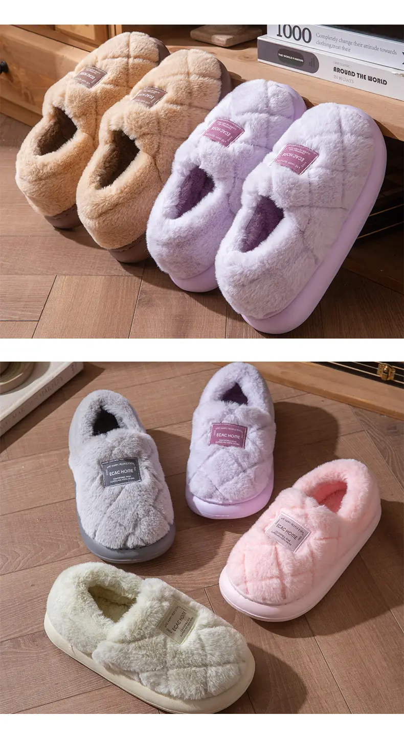 2025 New Style Bag Heel Cotton Slippers for Women in Autumn and Winter Fleece-Lined and Thickeneded Warm Anti-Slip Couples Home and Outdoor Cotton Shoes for Men — feature 8