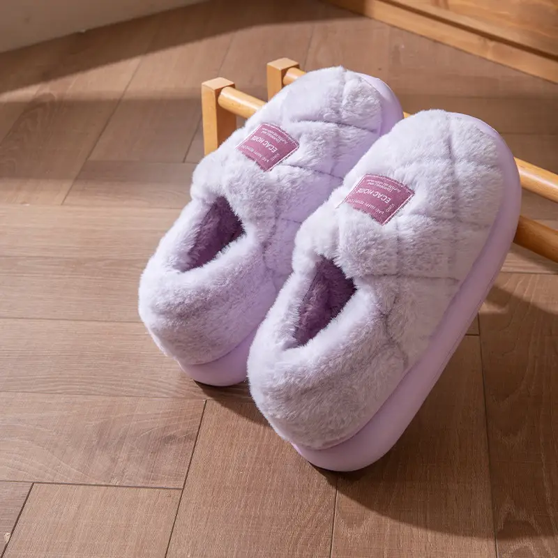 2025 New Style Bag Heel Cotton Slippers for Women in Autumn and Winter Fleece-Lined and Thickeneded Warm Anti-Slip Couples Home and Outdoor Cotton Shoes for Men - Image 5