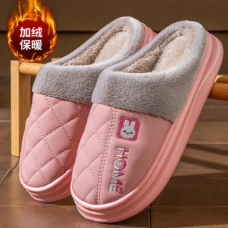 Men's Winter Fleece Lined Non-Slip Slippers - Image 4
