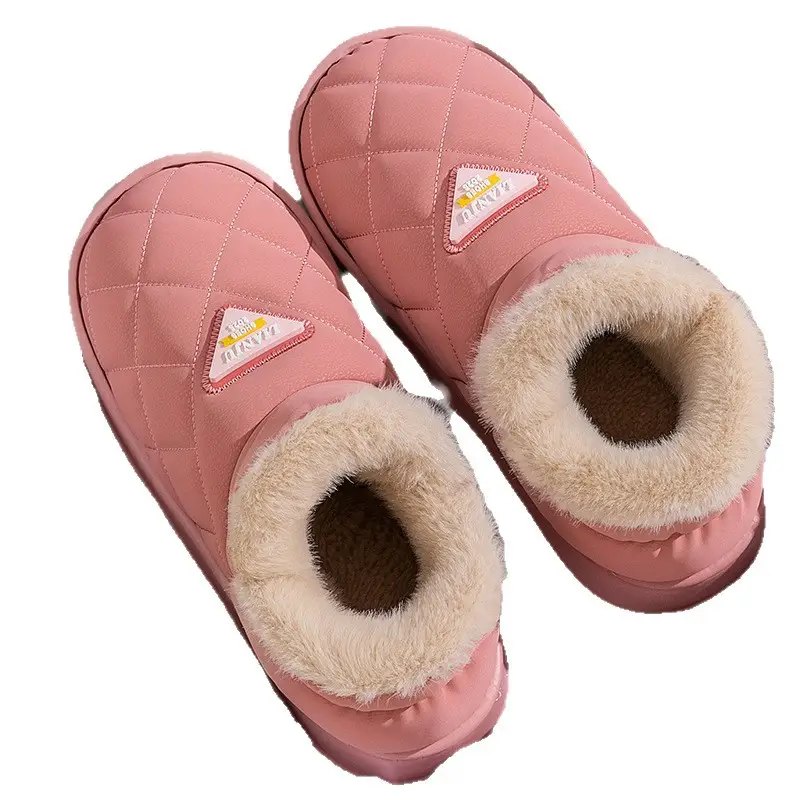 Women Pink Warm Fleece Lined Slipper Autumn Winter - Image 9