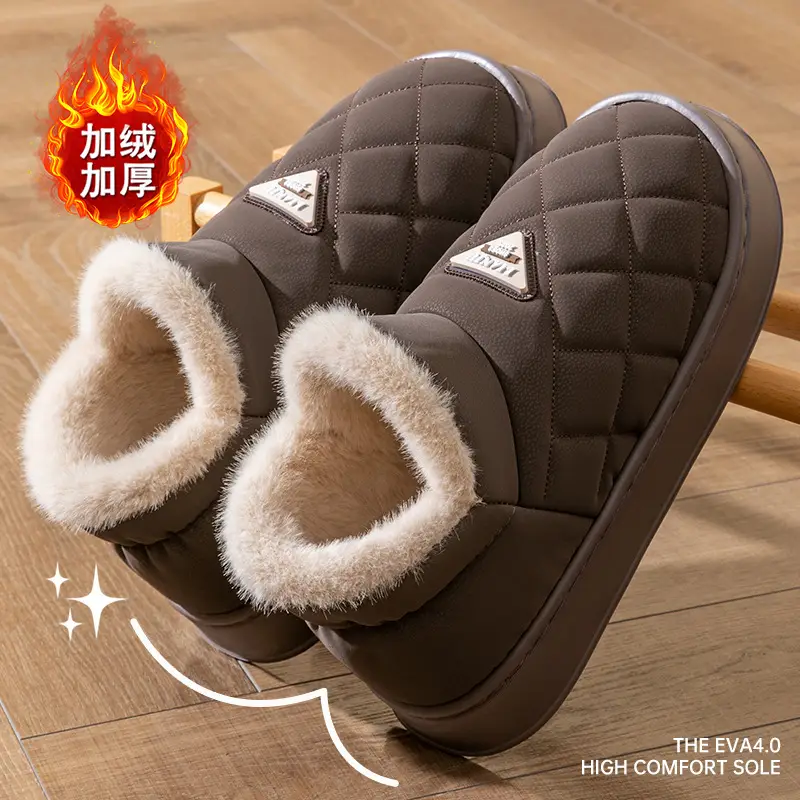 Women Pink Warm Fleece Lined Slipper Autumn Winter - Image 4