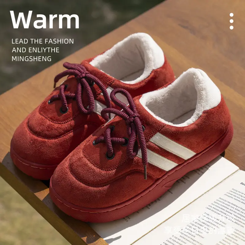 Mingsheng Thick-Soled Cotton Slippers for Women, 2025 New Model, Indoor Trendy Non-Slip Warm Closed-Back Slippers for Women, Suitable for Wearing Outside in Winter - Image 6