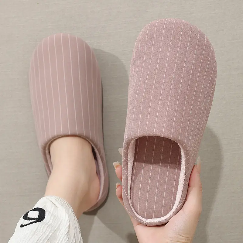 Women Winter Plush Cotton Slippers Pink - Image 5