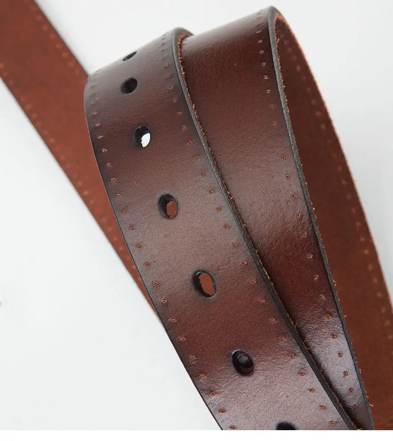 Men's Genuine Leather Belt Brown Buckle — feature 10