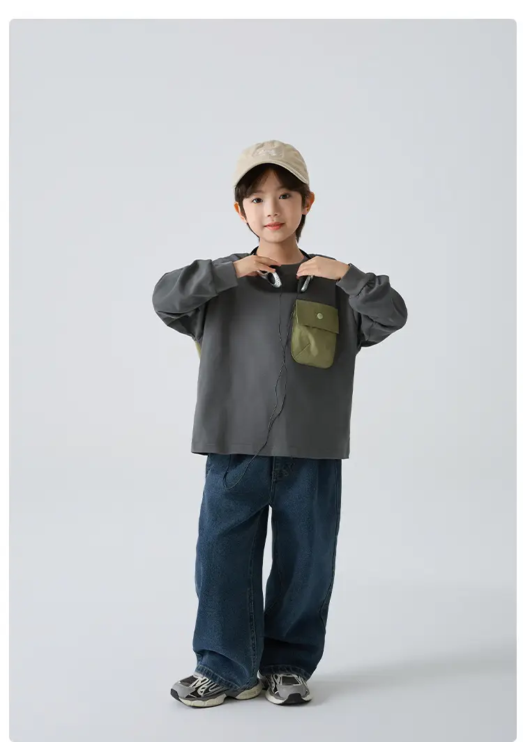 Kids Pure Cotton Long Sleeve T-Shirt Green 2026 — feature 10