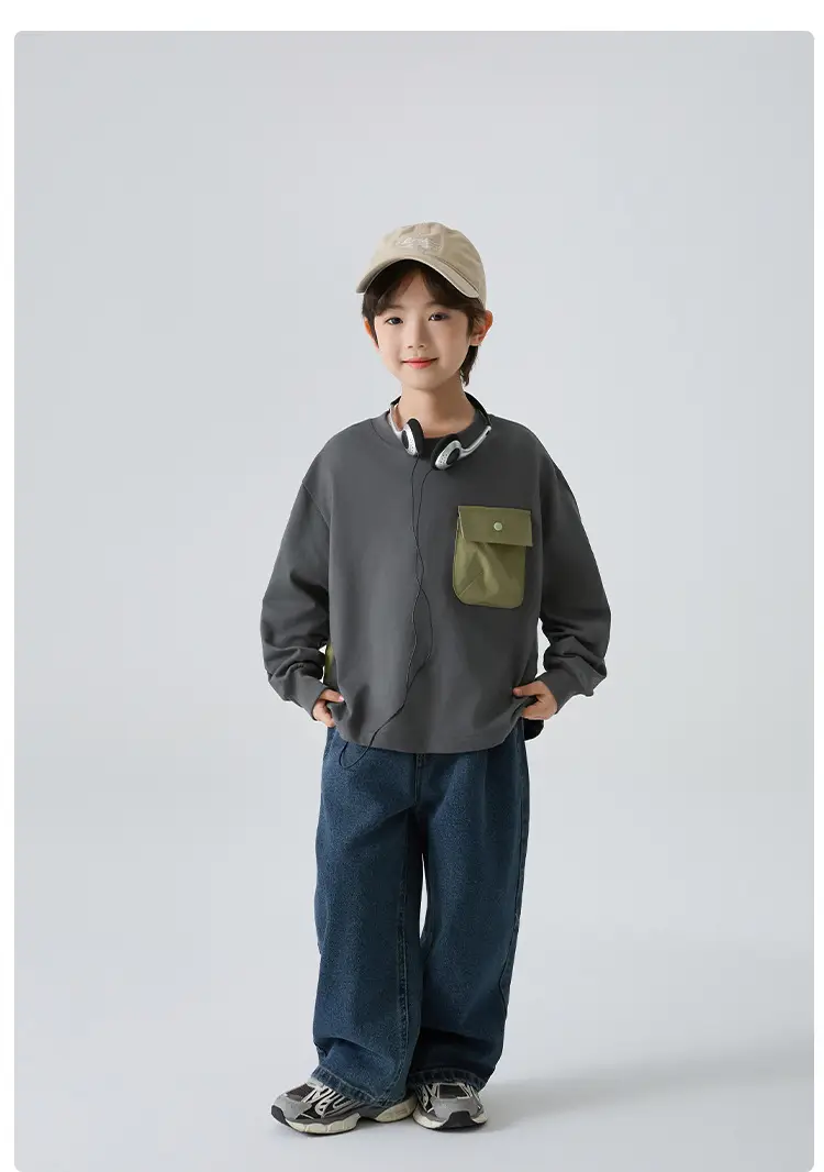 Kids Pure Cotton Long Sleeve T-Shirt Green 2026 — feature 11